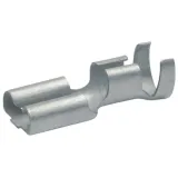 Uninsulated flat plug sleeve, 6.3 x 0.8 mm, 0.5 to 1.0 mm², AWG 20 to 18, brass, tin-plated, 2720