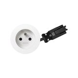 Furniture power socket with grounding (grounding pin), Simon 400 Flash 60, 230V, 16A, 20 cm cable; Wieland quick connector, white