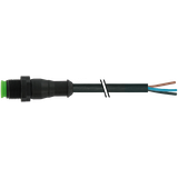 M12 male 0° A-cod. with cable Lite PVC 5x0.34 bk UL/CSA 2m