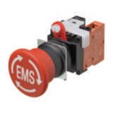Emergency stop switch, Panel Cutout 22 mm Dia., Head Size 40 mm Dia., Push-Lock, Turn-Reset, 1NC, With EMS Indication A22E7086M