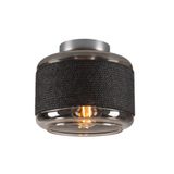 PANTILO ROPE 19, wall and ceiling-mounted light, cylindrical, 1x max. 15W E27, silver