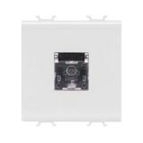 INTERNATIONAL STANDARD TELEPHONE SOCKET - RJ11 - SCREW-ON TERMINALS - 2 MODULES - SATIN WHITE - CHORUSMART