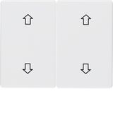 Rocker 2gang imprinted arrows symbol, arsys, p. white glossy