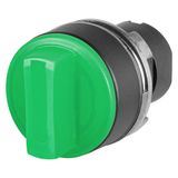 Knob selector switch, illuminated, green, 3-position, Cam O