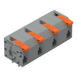 2601-1504 PCB terminal block; lever; 1.5 mm²; Pin spacing 11.5 mm; 4-pole; Push-in CAGE CLAMP®; 1,50 mm²; gray