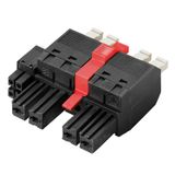 PCB plug-in connector, female plug, 7.62 mm, Number of poles: 4, 180°, PUSH IN with actuator, Clamping range, max. : 6 mm², Box