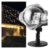 LED decorative projector – falling snowflakes, outdoor and indoor, white