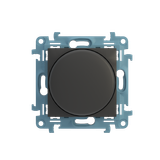 Dimmer for dimmable LED's, rotary-push, 1 pole, black matt
