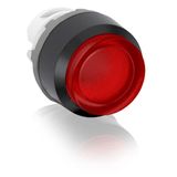 MP9-1233 Push button black arrow up flat momentary, front ring: chrome metal,