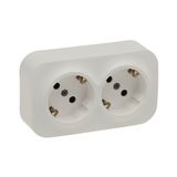 2X2P+E SCHUKO 16A PREWIRED SOCKET WITH SHUTTERS IVORY