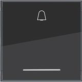Rocker single, bell symbol, large text field, clear lens, A.x/C.x, anthracite