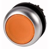 M22-DL-A Illuminated pushbutton actuator, RMQ-Titan, Flush, momentary, orange, Blank, Bezel: titanium