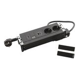 Multilink 8 modules black equipped with 2 sockets 2P+T SCH + 1 USB A+C + RJ45 CAT6 UTP + 1 HDMI + 2M cord