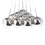 ASTRAL pendant chrome-tinted glass/clear glass 230V/12V G4 10x20W