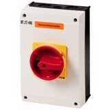 T5B-3-8342/I4-SI Safety switch, T5B, 63 A, 6 pole, Emergency switching off function, With red rotary handle and yellow locking ring, Lockable in position 0 with cover