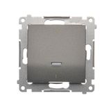 Double switch with LED indicator light, (module), 10AX, quick connection, anthracite, metalic