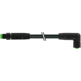 M8 male 0° / M8 female 90° A-cod. V4A FEP 5xAWG22 bk 0.6m