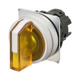 Selector A22NZ Ã˜22, 3 position, Lighted, bezel brushed M, AUTO RESET O A2270537D