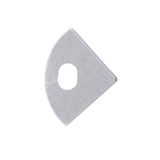 End cap for RS2 with hole, silver color, 1pc