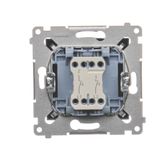 IP44 socket outlet with Schuko earthing, shutters and frame seal - transparent flap, (module), 16A, 250V, Screw, Gold matt, metalic