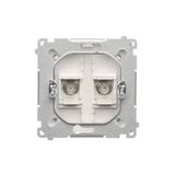 Double intermediate switch without pictogram, 10AX, light gray matt