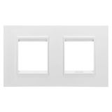 LUX INTERNATIONAL PLATE - IN METAL - 2+2 MODULES HORIZONTAL - MONOCHROME SATIN WHITE - CHORUSMART