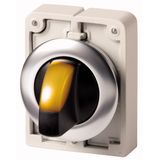 M30I-FWRLK3-Y Illuminated selector switch actuator, RMQ-Titan, with thumb-grip, maintained, 3 positions, yellow, Front ring stainless steel