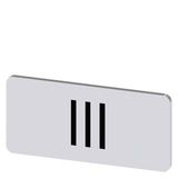 Labeling plate 12.5 x 27 mm, silver-colored label, icon: III*