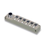 with M12 outlet, 8-pole, A-coded, M8, 30 V, , LED: Yes, LED initiator: Yes, Wiring type: PNP