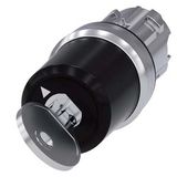 Key-operated switch Siemens, B, 22 mm, round, metal, high gloss, key removal O