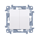 Double two-way switch without pictogram, 10AX, white