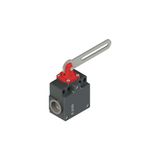 Safety switch with slotted hole lever