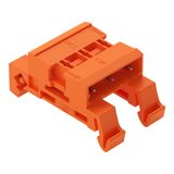 Double pin header DIN-35 rail mounting 3-pole orange