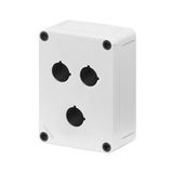 Polycarbonate push-button enclosure 94x130x57, 3 holes Ø 22