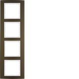 Frame 4gang, B.3, al. brown/p. white matt, al. anodised