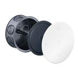 Flush-mounting junction box with plaster disc, with cover