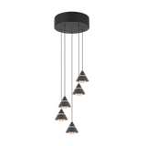 Romeo LED pendant 5-pc matt black