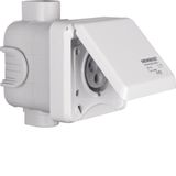 CEE soc. out. 3pole flush-mtd hinged cover 16 A, connecting system, p.