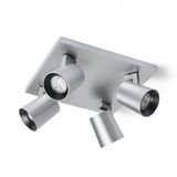 KENNY IV ceiling brushed aluminum/black 230V LED GU10 4x8W