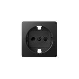 Cover for single socket outlet with Schuko earthing, Graphite