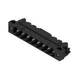 PCB plug-in connector, male header, Solder flange, THT/THR solder connection, 5.08 mm, Number of poles: 8, 90°, Solder pin length (l): 3.2 mm, tinned, black, Box