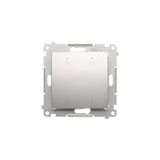 Electronic roller blind switch/push button, 6A, Silver matt, metalic