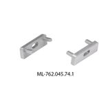 End cap for PB1 with hole, silver color, 1pc