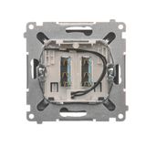 Single switch with a key - 2 positions "0-1", satin, metallized, 5A