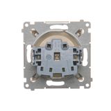 IP44 single socket outlet without frame seal - transparent flap, (module), 16A, 250V, Screw, Bronze matt, metalic
