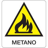 Danger sign - 330x350 mm - Metano