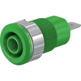 4 mm socket, flat plug connection, mounting Ø 12.2 mm, CAT III, green, 49.7044-25