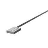 Fiber optic sensor head, diffuse, square, top view, R4 bend resistant fiber, 2 m cable E32 1549R