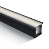 BLACK RECESSED PROFILE 2m + PC OPAL DIFFUSER