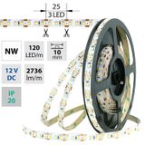 LED strip SMD2835 NW, 120LED/m, 28,8W/m, 2736lm/m, IP20, DC 12V, 10mm, 50m